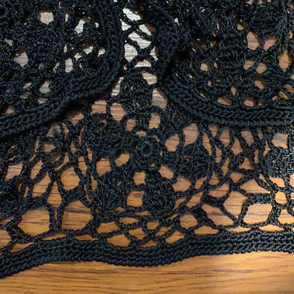 💕NWOT Designer Black crochet cardigan - Picture 7 of 7